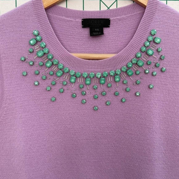 J. Crew Collection Jeweled Neck Shell Sweater Tank - Picture 2 of 7